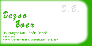 dezso boer business card