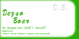 dezso boer business card